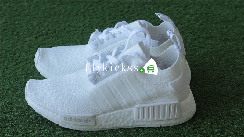 Real Boost Adidas Originals NMD R1 PK Triple White BA8630